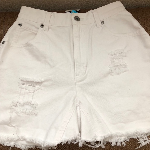 Liz Claiborne Pants - High Rise - Frayed - Distressed White Denim